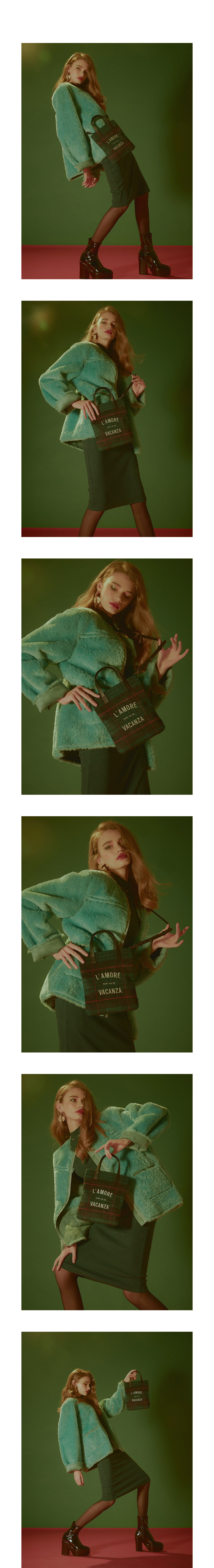 BBYB 우주소녀 유연정 착용 Tartan Mini Bag (Green)