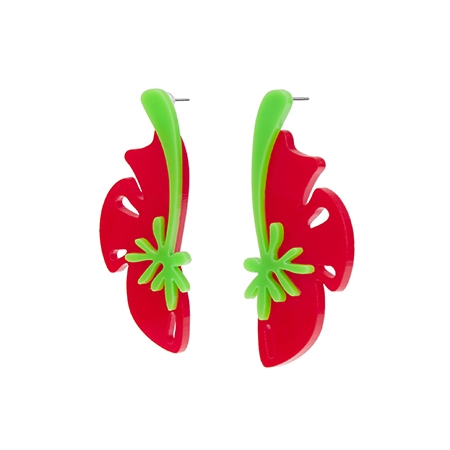 Summer Hibiscus Earring (Red)
